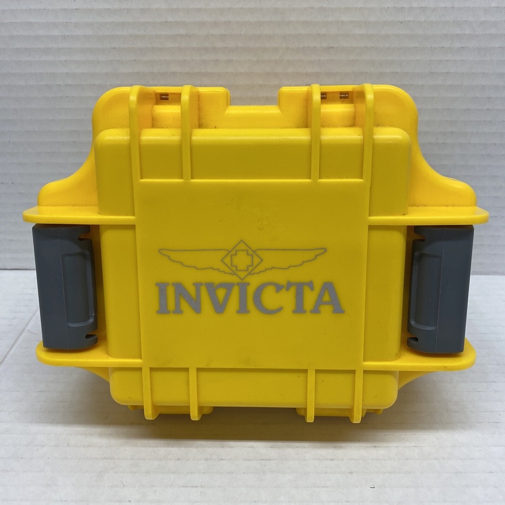 INVICTA Waterproof Heavy Duty Hard Plastic Watch Box Case Storage Yellow
